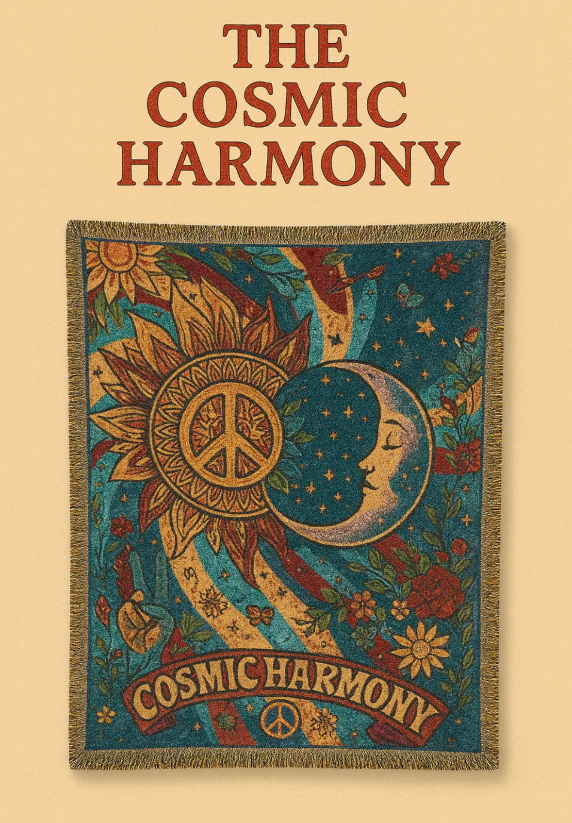 The Cosmic Harmony Blanket 52” x 37”